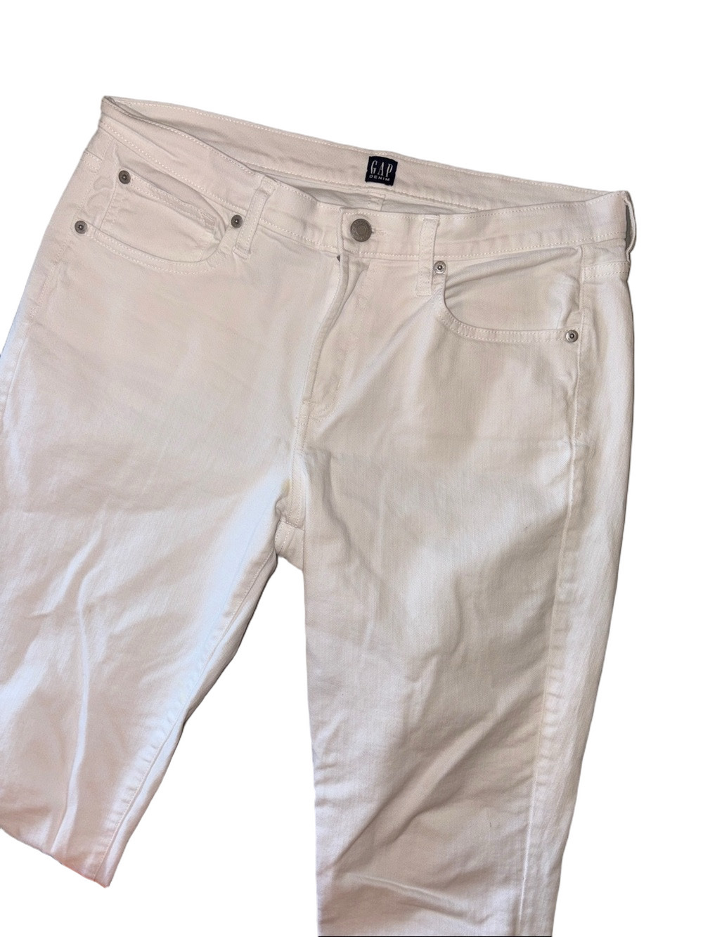 Gap Woman’s True Skinny  31 White Cropped Jeans